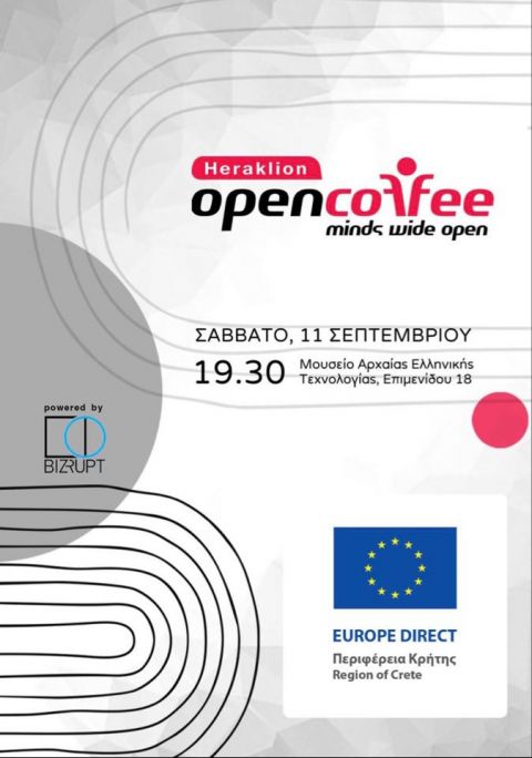 Το Europe Direct Region of Crete είναι υποστηρικτής στο 17o Open Coffee Heraklion // Hybrid, που θα πραγματοποιηθεί στις 11/09!