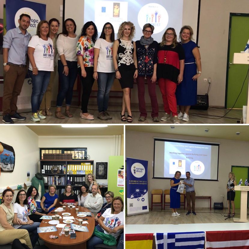 Το Europe Direct της Περιφέρειας Κρήτης συμμετείχε στις εργασίες της συνάντησης του προγράμματος Erasmus+ΚΑ2 με θέμα την πρόληψη και τον τερματισμό του εκφοβισμού και του ηλεκτρονικού εκφοβισμού μεταξύ των νέων μέσω της τέχνης και των ΤΠΕ!